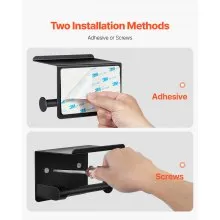 VEVOR Toilet Paper Holder with Shelf Mega Rolls Wall Mounted Toilet Roll Holder