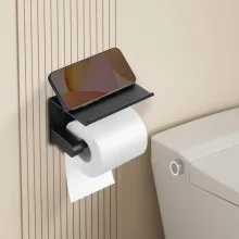 VEVOR Toilet Paper Holder with Shelf Mega Rolls Wall Mounted Toilet Roll Holder