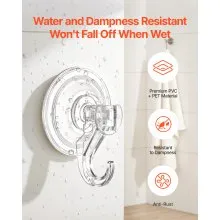 Suction Cup Hooks 6 Pack 2.76 x 3.54 x 1.57 inch Heavy Duty Holder for Glass
