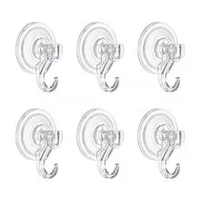 Suction Cup Hooks 6 Pack 2.76 x 3.54 x 1.57 inch Heavy Duty Holder for Glass