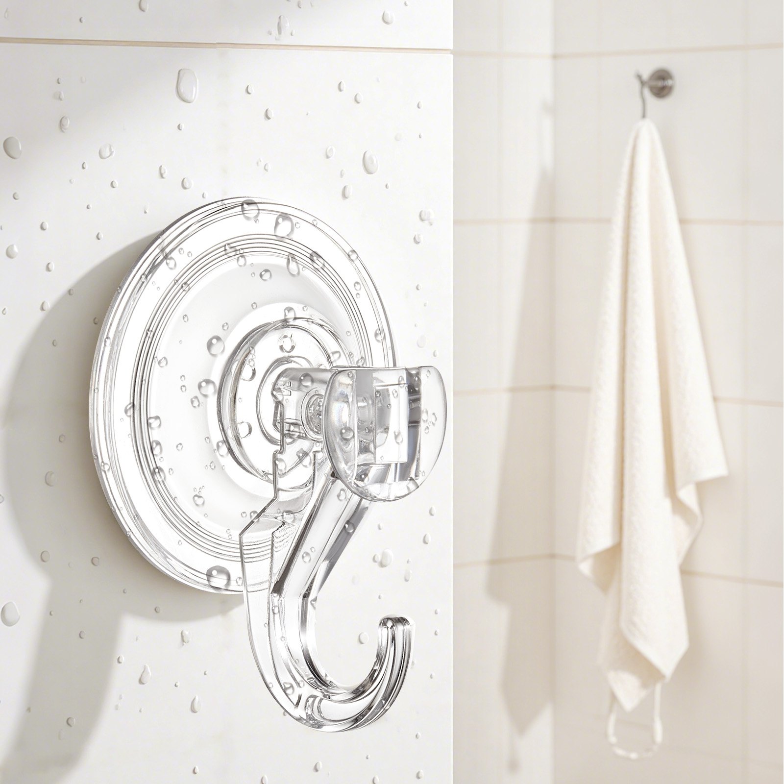 VEVOR Suction Cup Hooks 6 Pack, 2.76 x 3.54 x 1.57 inch, 10 LBS Max Load Clear Shower Suction Cups, Strong and Reusable Heavy Duty Wall Holder, for Loofah, Towel, Glass, Window, Kitchen, Bathroom