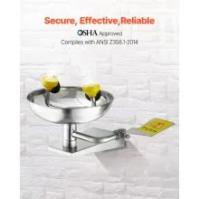 Eyewash Emergency Face Eye Washing Station Stainless Steel Wall-Mounted
