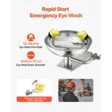 Eyewash Emergency Face Eye Washing Station Stainless Steel Wall-Mounted