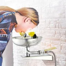 Eyewash Emergency Face Eye Washing Station Stainless Steel Wall-Mounted