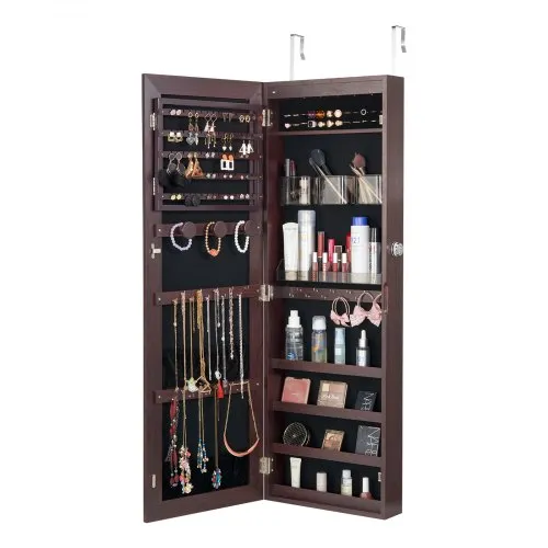 VEVOR Mirror Jewelry Cabinet, Tall Lockable Jewelry
