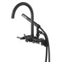 VEVOR Clawfoot Tub Faucet, Wall-Mounted Bathtub Faucet with Handheld Shower, Vintage Matte Black Clawfoot Tub Filler Shower Kit with Adjustable Swing Arms & Rotatable Gooseneck Spout for Bathtubs