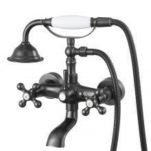 VEVOR Clawfoot Tub Faucet, Wall Mount Bathtub Faucets with Handheld Shower, Vintage Oil-Rubbed Bronze Clawfoot Tub Filler Faucet Shower Kit with Adjustable Swing Arms & 360° Rotation Spout for Bathtubs