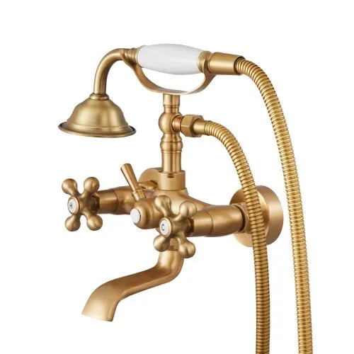 VEVOR Clawfoot Tub Faucet – Deck Mount With Handheld Shower, Polished Chrome, 360° Rotating Spout, 59-Inch Hose, Dual Ceramic Cartridges, Vintage Bathroom Fixture