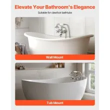 VEVOR Clawfoot Tub Faucet, Wall Mount Bathtub Faucets with Handheld Shower, Vintage Brushed Nickel Clawfoot Tub Filler Faucet Shower Kit with Adjustable Swing Arms & 360° Rotation Spout for Bathtubs
