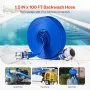 VEVOR Backwash Hose, 1.5 in x 100 ft, Blue High Quality PVC Hose, with Clamps, Camlock, Aluminum Fittings, Fit Various Pumps, for Sewage Treatment, Water Transportation and More Agricultural Purposes