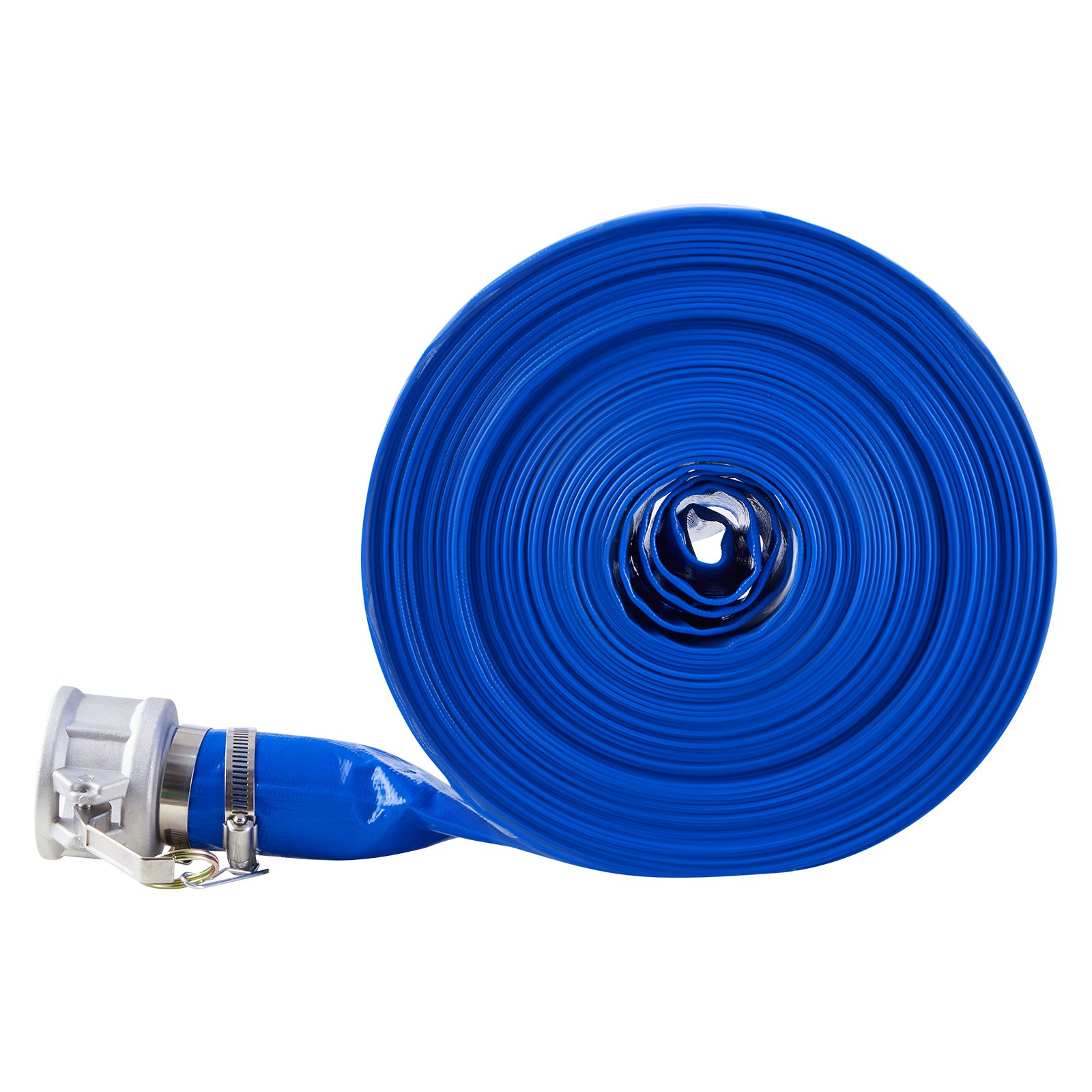 VEVOR Backwash Hose, 2 in x 100 ft, Blue High Quality PVC Hose, with Clamps, Camlock, Aluminum Fittings, Fit Various Pumps, for Sewage Treatment, Water Transportation and More Agricultural Purposes