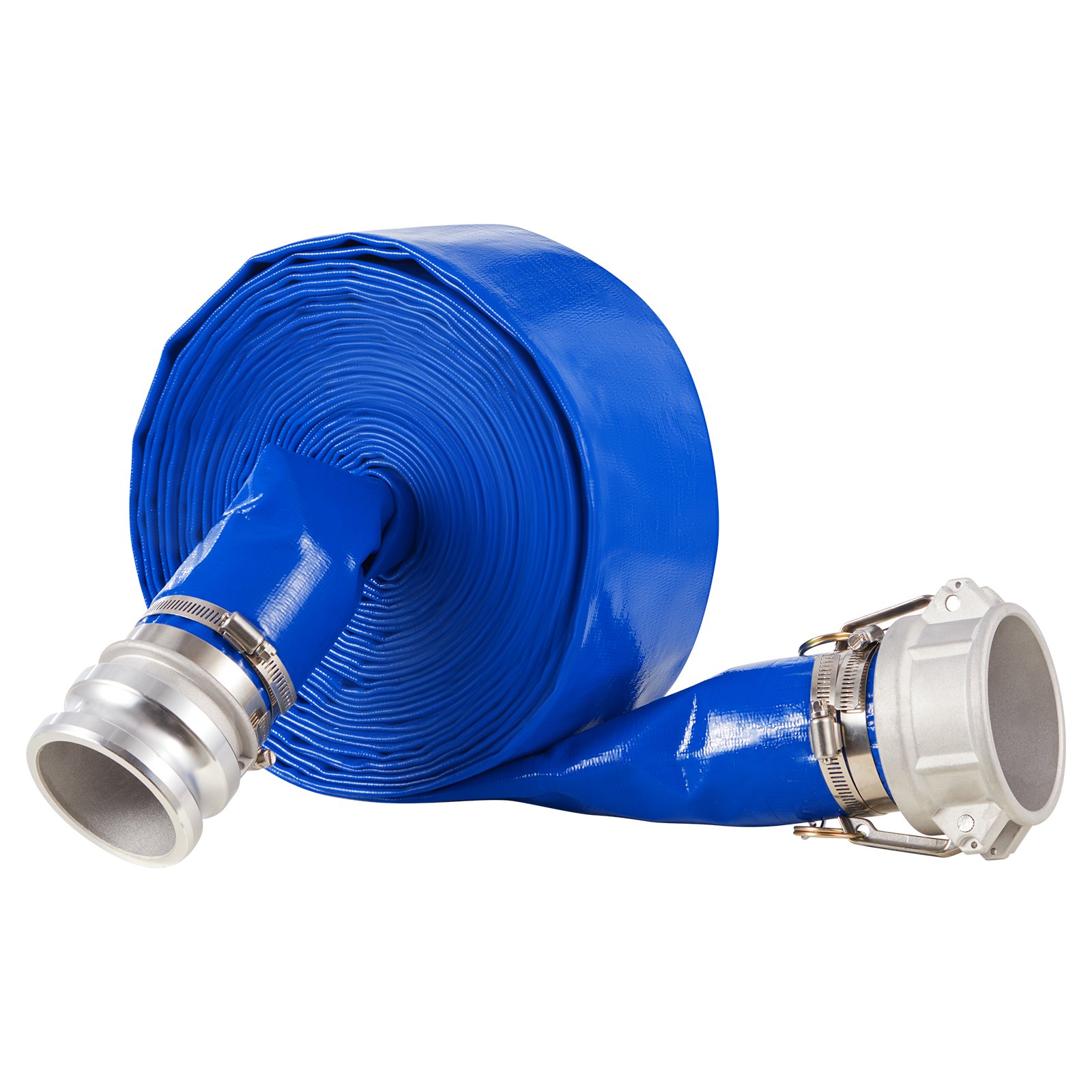 VEVOR Backwash Hose, 76.2mm x 15.24m, Blue High Quality PVC Hose, with Clamps, Camlock, Aluminum Fittings, Fit Various Pumps, for Sewage Treatment, Water Transportation and More Agricultural Purposes