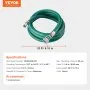 VEVOR Suction Hose, 2 in x 20 ft, Green High Quality Hose, with Camlock Connectors, and Aluminum Fittings, Fit Various Pumps, for Sewage Treatment, Water Transportation and More Agricultural Purposes