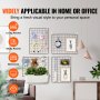 VEVOR Grid Wall Panels, 4 Packs Wire Wall Grid for Photo Pictures Display, Wall Storage Organizer Metal Grid Wall Panel for Home Office Decor with Clips and Hooks, 11.8x15.7 inch