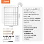 VEVOR Grid Wall Panels, 4 Packs Wire Wall Grid for Photo Pictures Display, Wall Storage Organizer Metal Grid Wall Panel for Home Office Decor with Clips and Hooks, 11.8x15.7 inch
