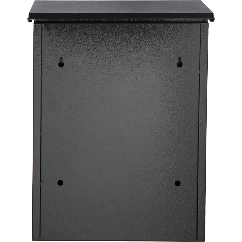 steel-gray VEVOR parcel drop box with a textured surface and pre-drilled mounting holes.
