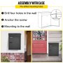 VEVOR Parcel Drop Box Gray Galvanized Steel 17.32x13.78x22.83in Wall Mounted Package Drop Box with Lockable Storage Compartment Heavy Duty Weatherproof for Express Mail Delivery for Home&Business Use