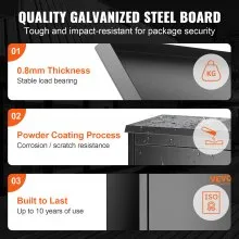 VEVOR Package Delivery Boxes for Outside 15.4" x 10.6" x 20.5", Galvanized Steel Wall Mount Mailbox with Coded Lock, Anti-Theft Baffle, IPX3 Waterproof Lockable Large Mail Box for Porch, Curbside