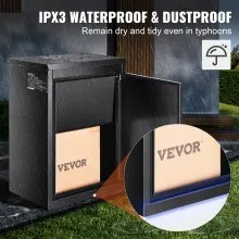 VEVOR Package Delivery Boxes for Outside 15.4" x 10.6" x 20.5", Galvanized Steel Wall Mount Mailbox with Coded Lock, Anti-Theft Baffle, IPX3 Waterproof Lockable Large Mail Box for Porch, Curbside