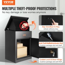 VEVOR Mailboxes for Outside 17.3"x13.8"x22.8" Galvanized Steel with Coded Lock