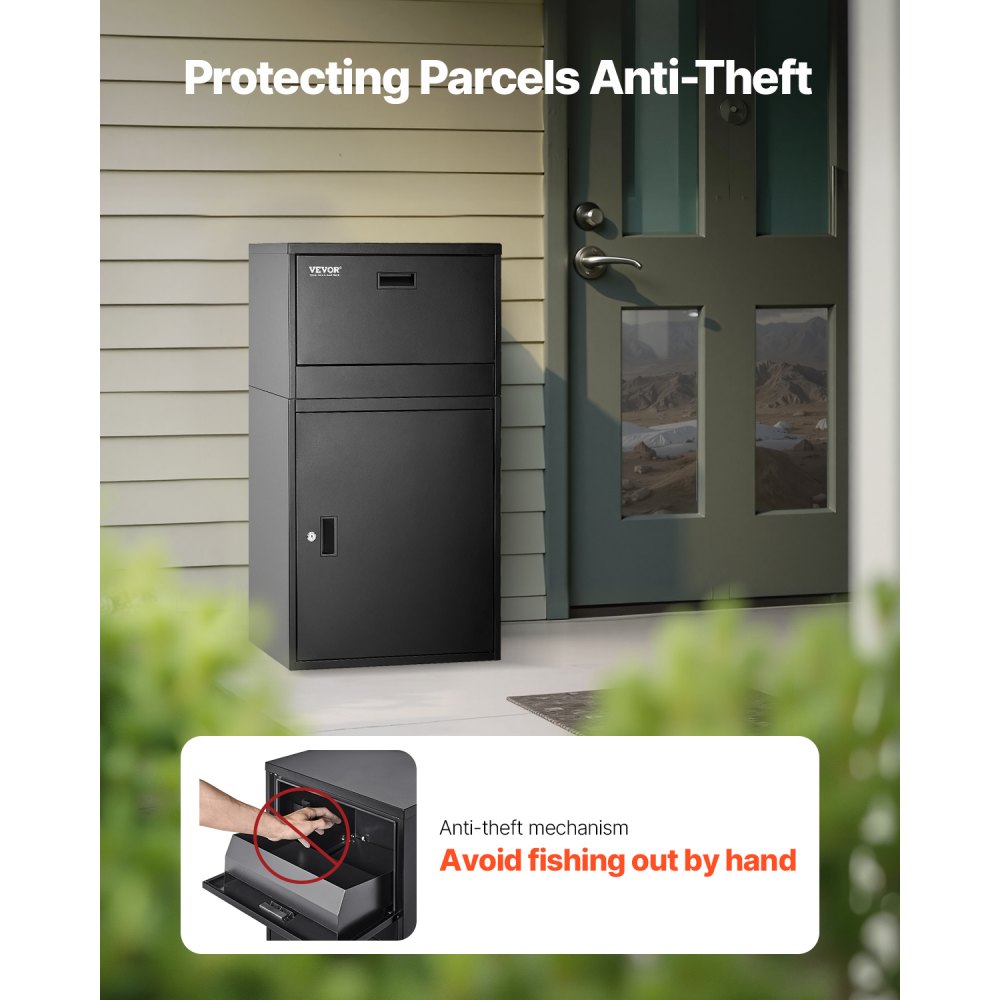 VEVOR Package Delivery Boxes for Outside 38.6 in Lockable Parcel Drop Box