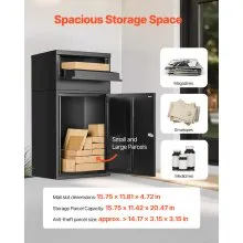 VEVOR Package Delivery Boxes for Outside 35.8 in Lockable Parcel Drop Box