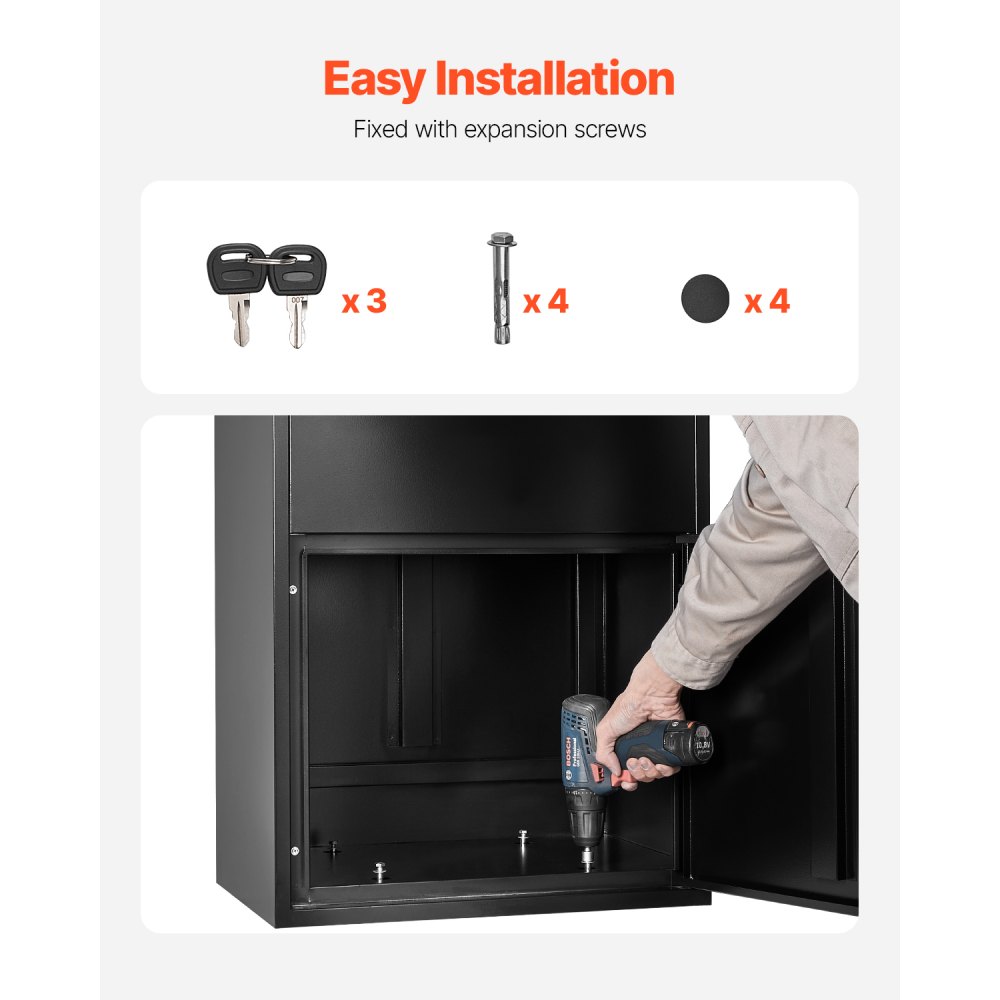 VEVOR Package Delivery Boxes for Outside 47.2 in Lockable Parcel Drop Box