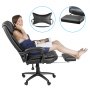 VEVOR Executive Chair 500lbs Black High Back Office Chair Height Adjustable Executive Office Chair W/Footrest Swivel Leather Office Chair Rolling Casters 90°-155° Reclining Computer Chair