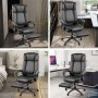 VEVOR Executive Chair 500lbs Black High Back Office Chair Height Adjustable Executive Office Chair W/Footrest Swivel Leather Office Chair Rolling Casters 90°-155° Reclining Computer Chair