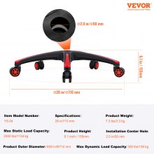 VEVOR Office Chair Base Replacement 710 mm Heavy Duty Swivel Chair Base 1134 kg