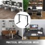 VEVOR Electric Standing Desk Frame Dual Motors Standing Desk Legs 28"-46" Height Adjustable Width Sit Stand Desk Base 32 mm/s Speed Steel Sit Stand Desk Frame 264 lbs Capacity (Black)