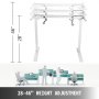 Electric Standing Desk Frame Sit Stand Riser Height & Width Adjustable Motorized