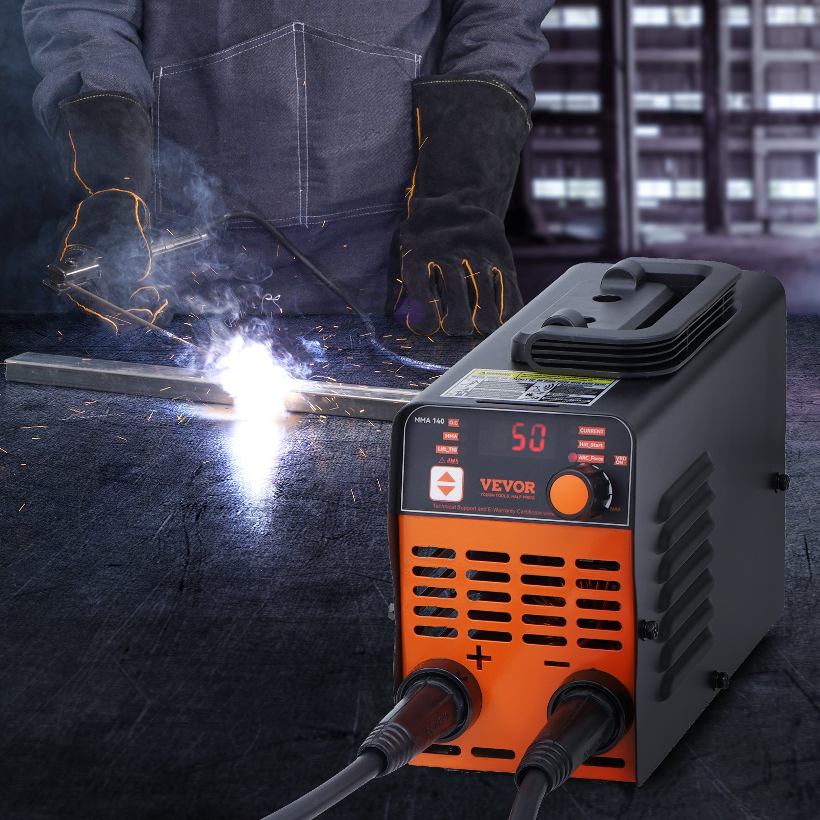 VEVOR Stick Welder, 140A ARC/Lift TIG 2-IN-1 Welding Machine with IGBT Inverter 110V Portable MMA Welder Machine with Hot Start, Arc force and Anti-Stick