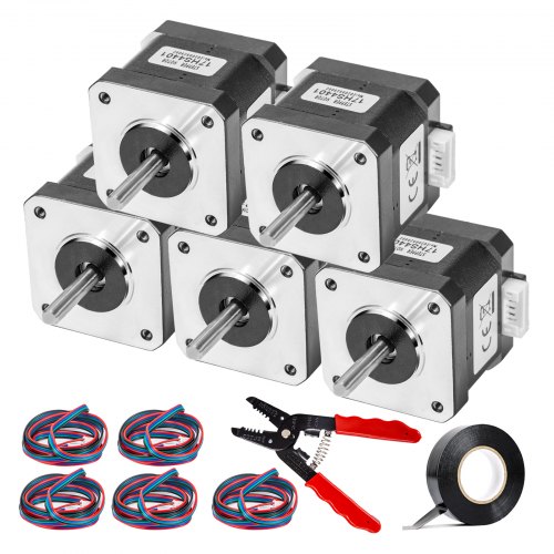 VEVOR 5Pcs Nema 17 Stepper Stepping Motor Control 2 Phase 1.8° 1.7A 0.4 N.M
