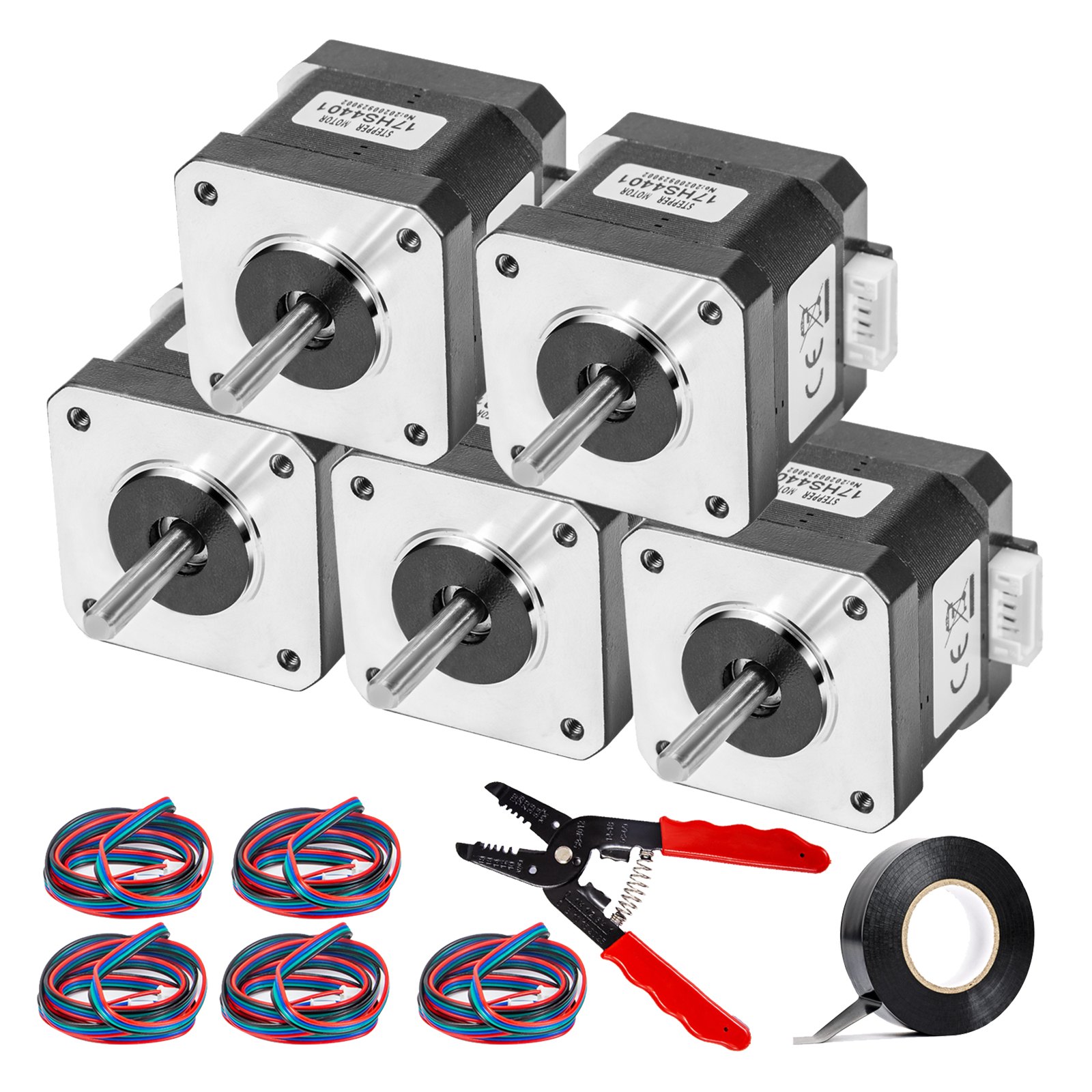 VEVOR 5Pcs Nema 17 Stepper Stepping Motor Control 2 Phase 1.8° 1.7A 0.4 N.M