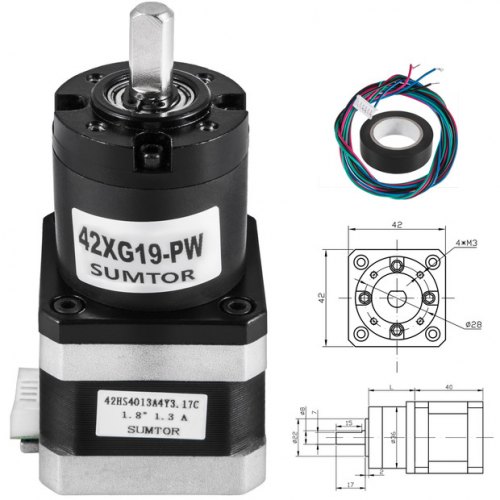 42 Mm Planetary Gear Motor Nema 17 Stepper Motor 2.55v Detent Torque 40n.cm