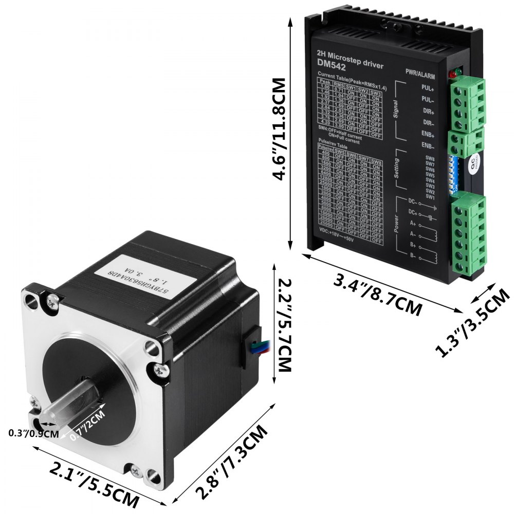 1.2N.m NEMA 23 Hybrid Close Loop Stepper Motor 1.8° + Hybrid Servo Driver Set