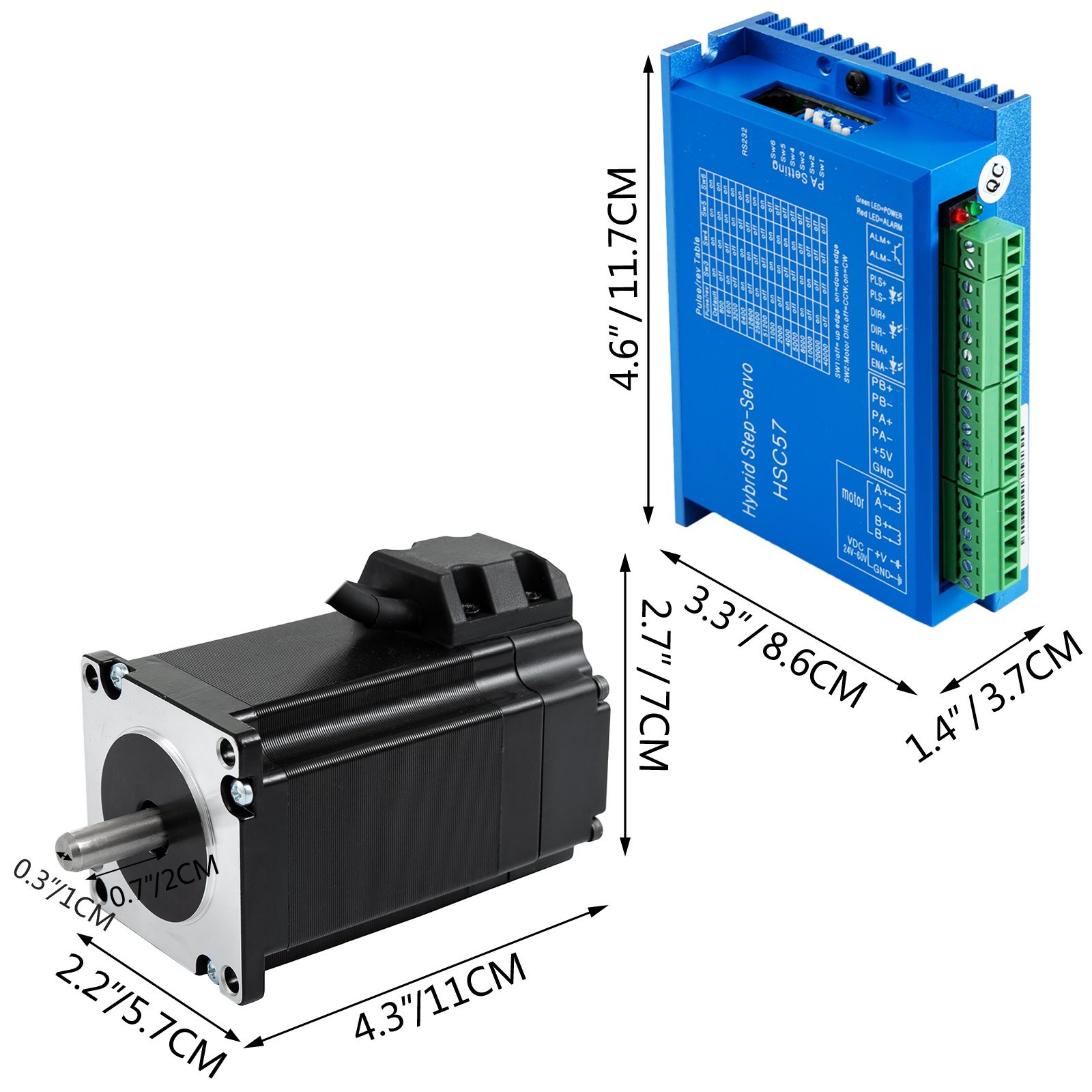 Hss57 Hybrid Servo Driver + 57hse2n Nema 23 Closed-loop 2n.m Stepper Motor Kit
