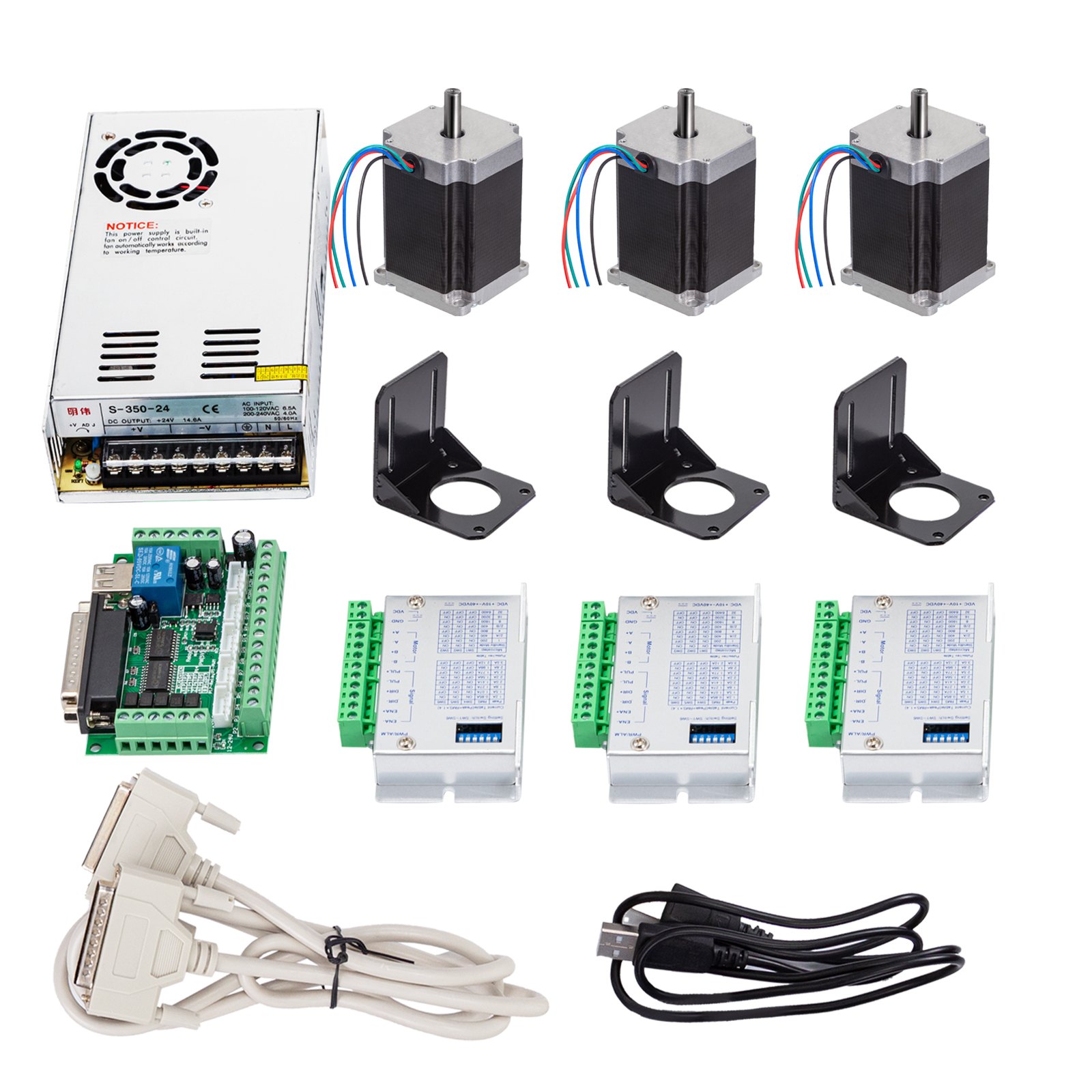 Vevor Stepper Motor High Torque Stepper Motor 1.8nm With Controller Power Supply