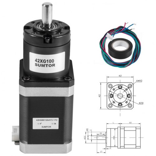 Gear Nema17 1.5a 42mm Ratio 100:1 Planetary Gearbox Stepper Motor