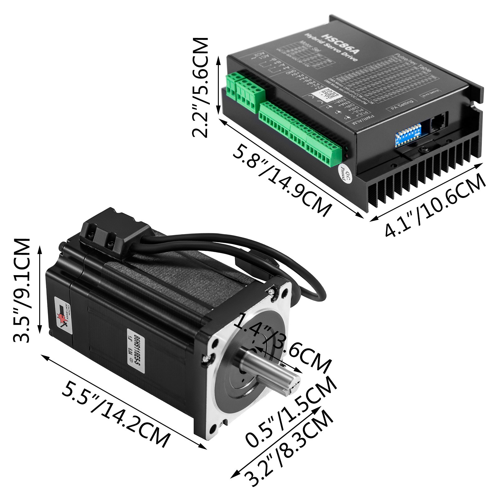 Nema34 8.5n.m Closed Loop Stepper Motor 205mm Stepper Driver Holding Torque