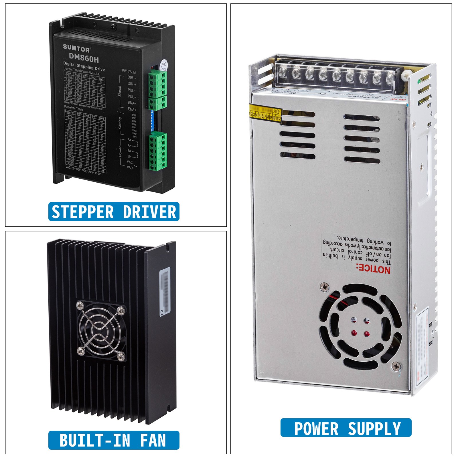 VEVOR Nema 34 12Nm Stepper Motor 6A 86x150 mm Drive Control for DIY 3D Printer