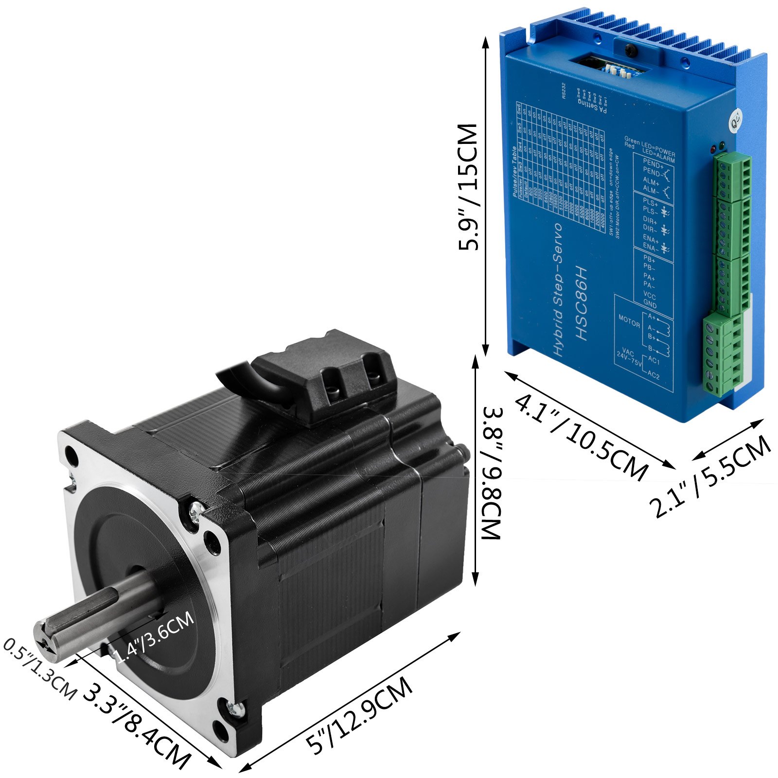 HSS86 hybrid servo driver nema34 Stepper Motor Closed loop 4.5N.m 130mm 7.5A