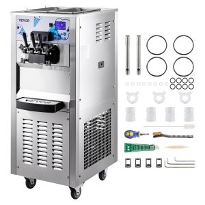 VEVOR Dual 12L Hopper Soft Serve Ice Cream Unit, 3 Flavor Options, 2500W, LCD Display, Ideal for Eateries & Snack Bars | VEVOR US