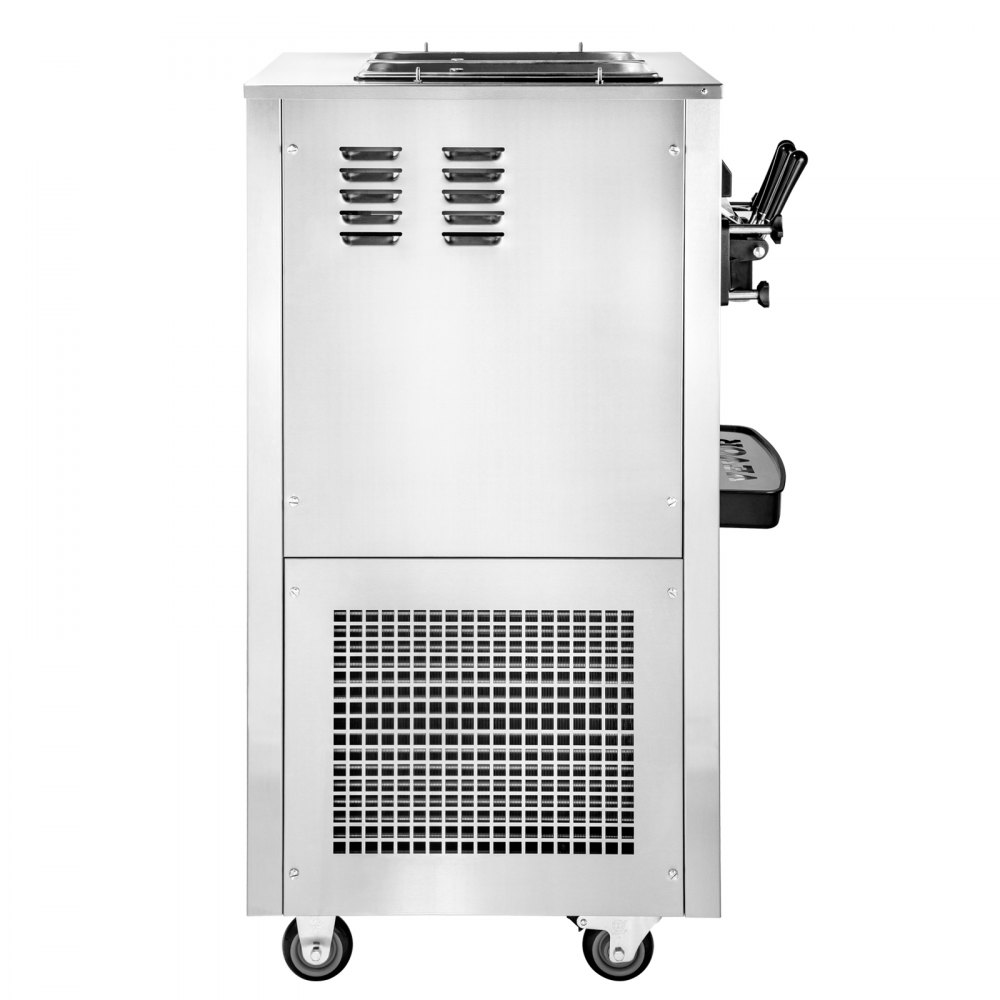 Máquina de helado suave VEVOR de doble tolva de 12 l, 3 opciones de sabor, 2500 W, pantalla LCD, ideal para restaurantes y bares.