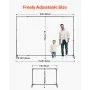 VEVOR Backdrop Stand, 7 x 10 ft Adjustable Photo Backdrop Stand Kit, Portable Background Backdrop Stand with Casters, Heavy Duty Movable Projector Screen Stand, for Wedding, Photo Studio and Party