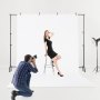 VEVOR Backdrop Stand with Wheels, 7 x 10 ft Adjustable Photo Backdrop Stand Kit, Moveable Background Backdrop Stand, Heavy Duty Projector Screen Stand, for Wedding, Photo Studio & Party