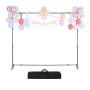 VEVOR Backdrop Stand with Wheels, 7 x 10 ft Adjustable Photo Backdrop Stand Kit, Moveable Background Backdrop Stand, Heavy Duty Projector Screen Stand, for Wedding, Photo Studio & Party
