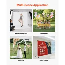 VEVOR Backdrop Stand Movable Stand Kit 7 x 10 ft for Party & Photo Video Studio