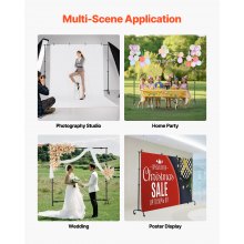 VEVOR Backdrop Stand, 8.5 x 10 ft Adjustable Photo Backdrop Stand Kit, Portable Background Backdrop Stand with 2 Tripods, Heavy Duty Projector Screen Stand, for Wedding, Photo Video Studio & Party